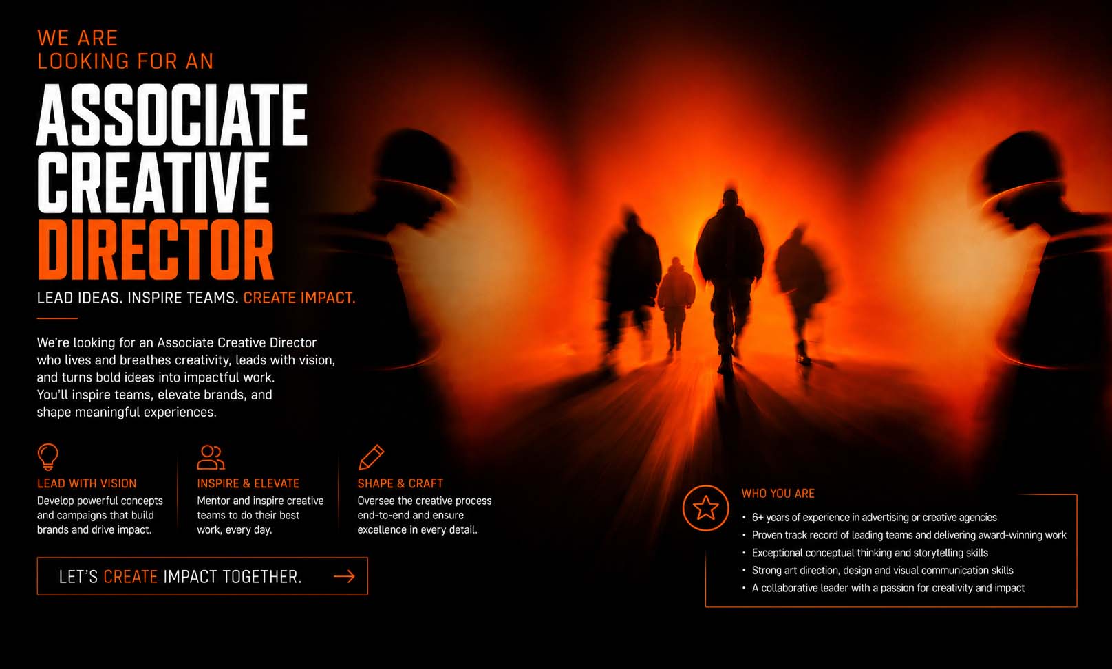 CREA8 Associate Creative Director career opportunity in UAE for creative leaders specializing in brand strategy, campaign development and team leadership.