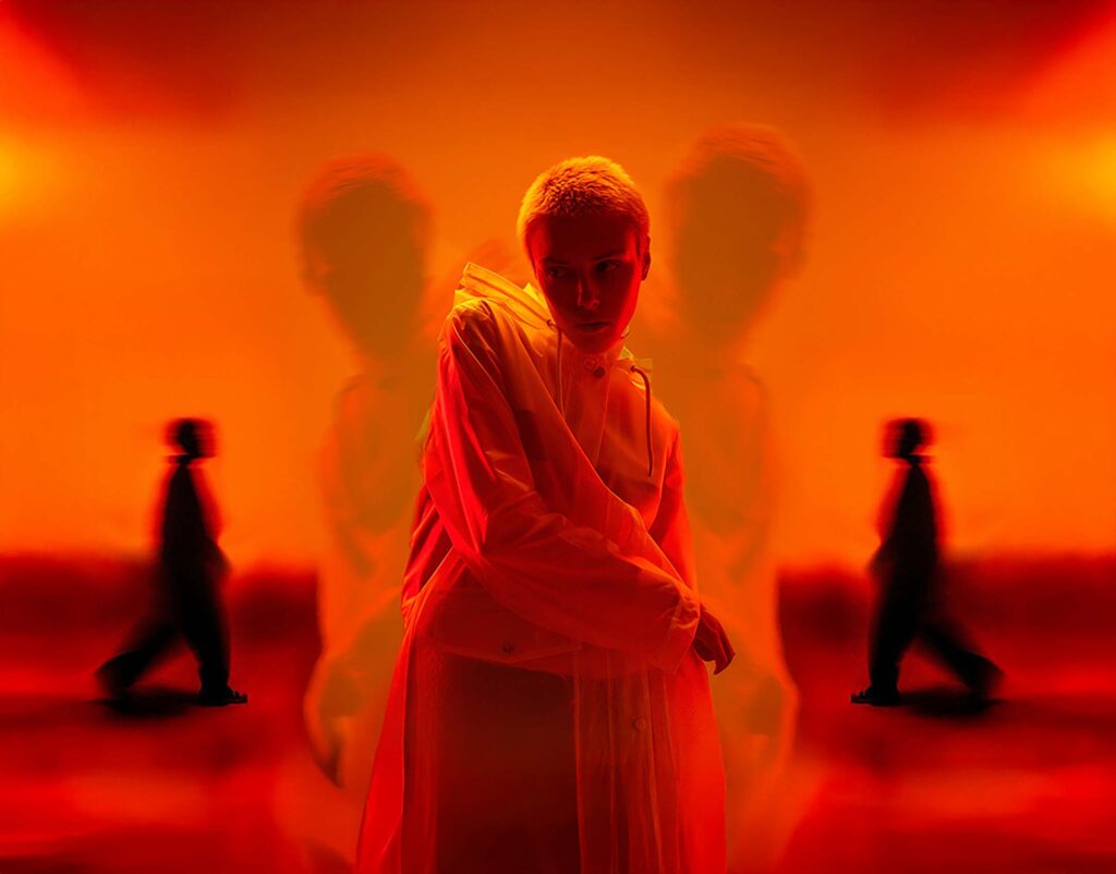 CREA8 cinematic brand film thumbnail with orange lighting and abstract visual storytelling